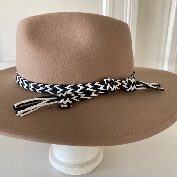Free People X Mossant Wild Heart Braided Trim Felt Hat in Taupe Accessories | Nwt Free People X Mossant Wild Heart Braided  main image 3
